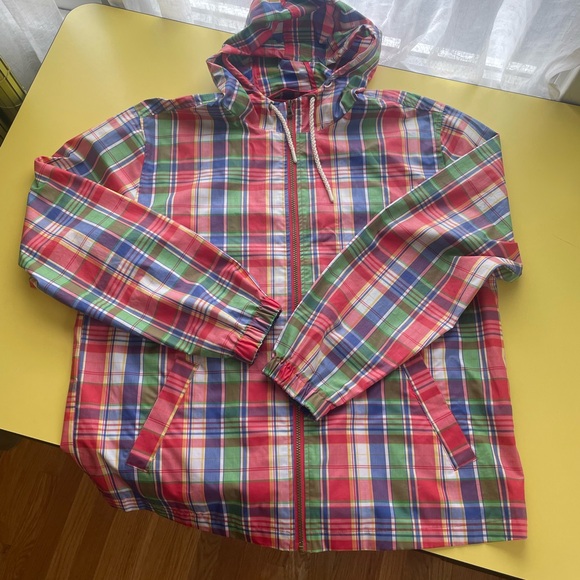 Colorful Plaid Hooded Raincoat Weatherproof Vintage brand XL - Picture 2 of 11